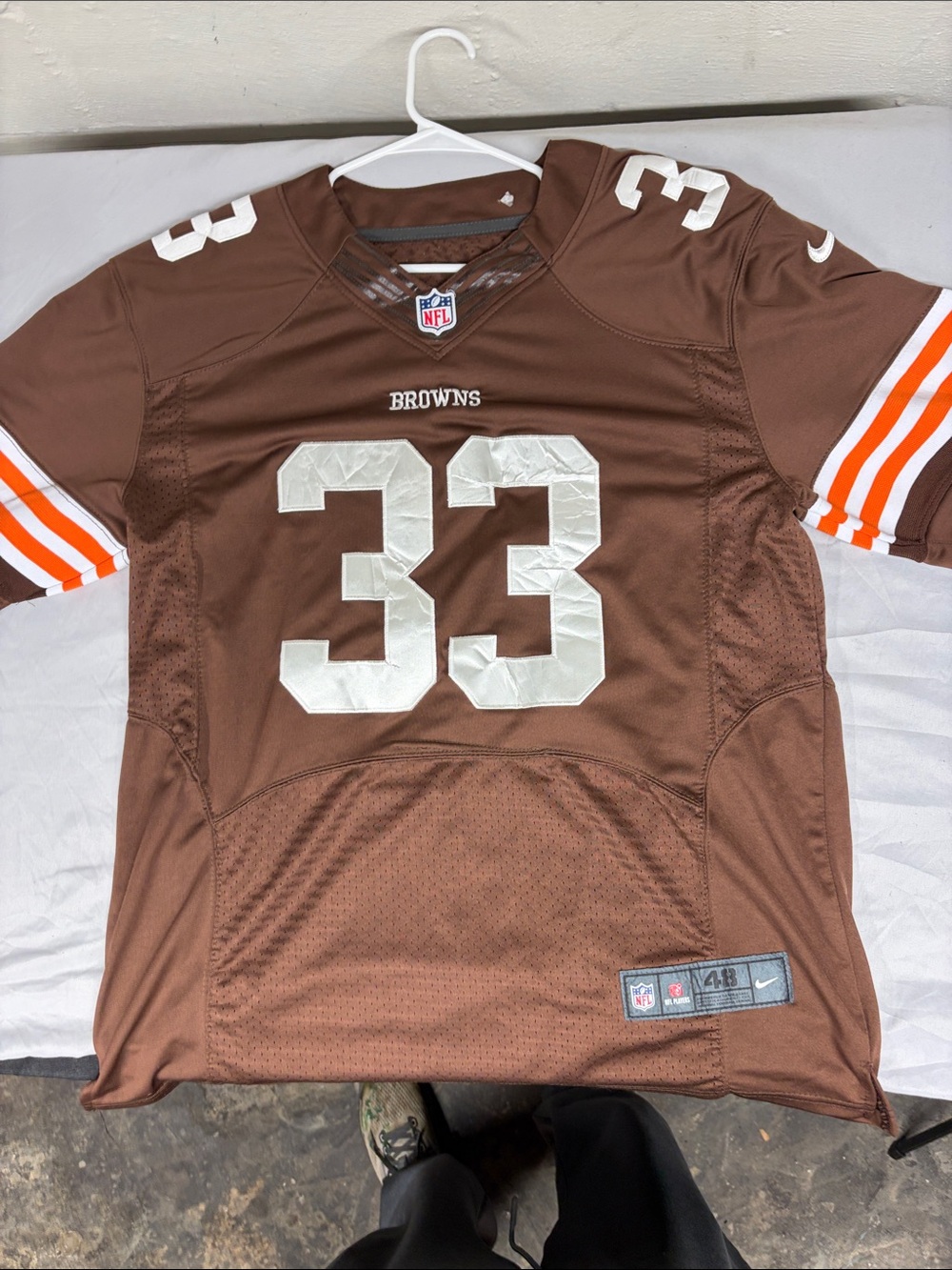 NFL Browns #33 Jersey - Brown with White & Orange Accents